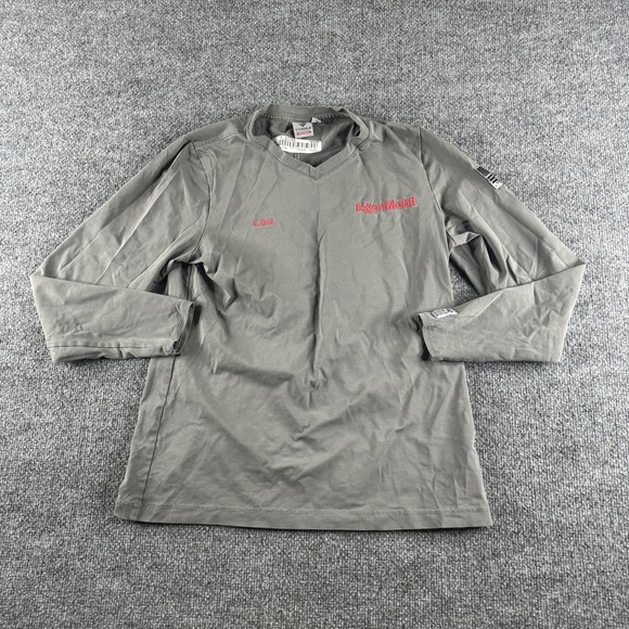 Tyndale FR Shirt Womens S Gray V Neck Long Sleeve ExxonMobil Logo Workwear